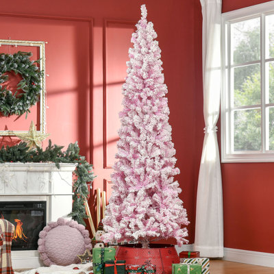 Arbre de Noël artificiel enneigé 7,5 pi de hauteur avec pin en forme de pin et branches réalistes