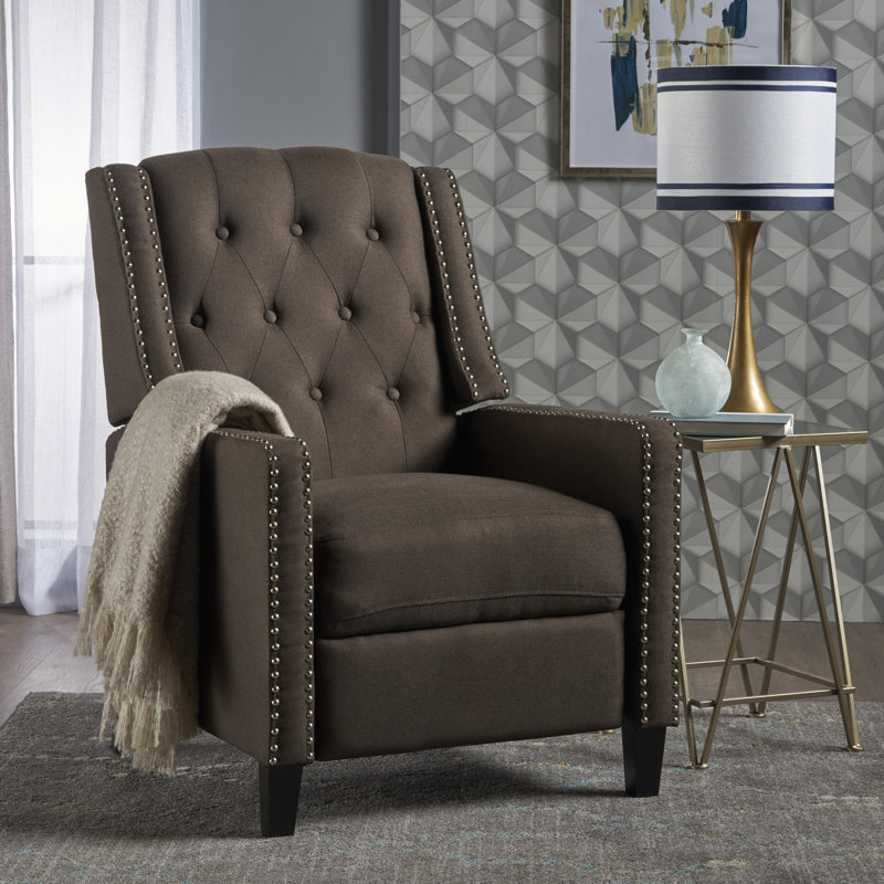 Heidegret Upholstered Recliner, Coffee 100% Polyester
