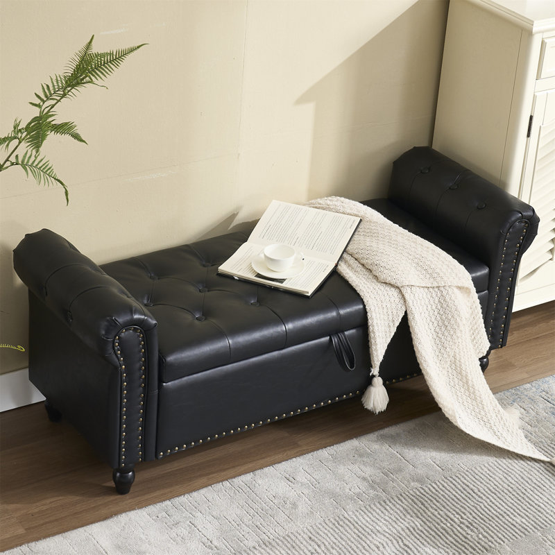 Repose-pieds avec rangement Coolmore 55,25 pouces, Noir