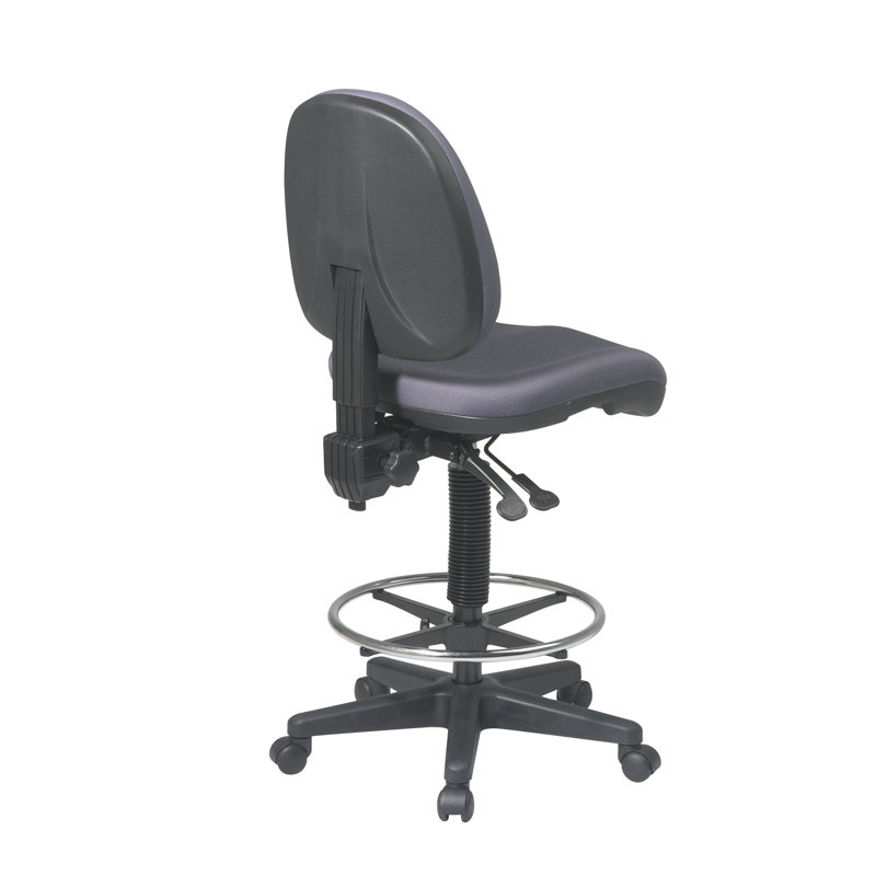Work Smart Polyester Blend Drafting Chair, Icon - Grey