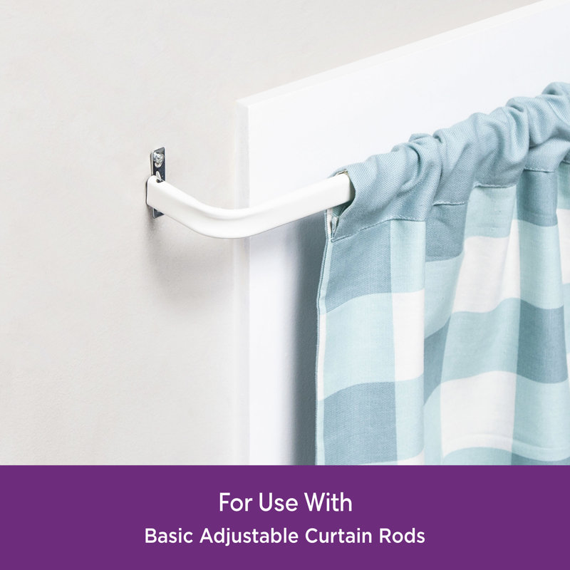 Mounting Bracket Set for Basic Curtain Rod, Silver Steel - Basics by Wayfair™