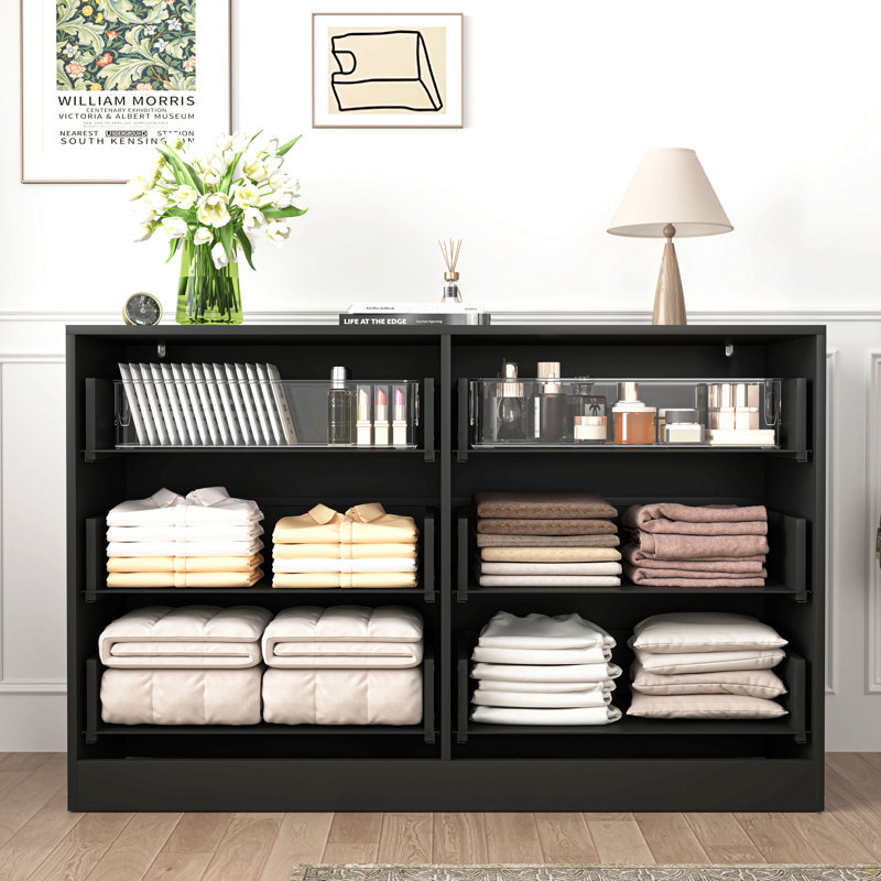 Commode 6 tiroirs Modern, commode, Noir