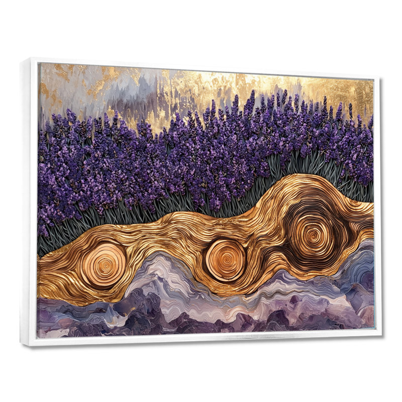 Jahmeer - Floral Large Wall Art, H 24 po x l 32 po, Impression encadrée flottante sans passe-partout, Blanc