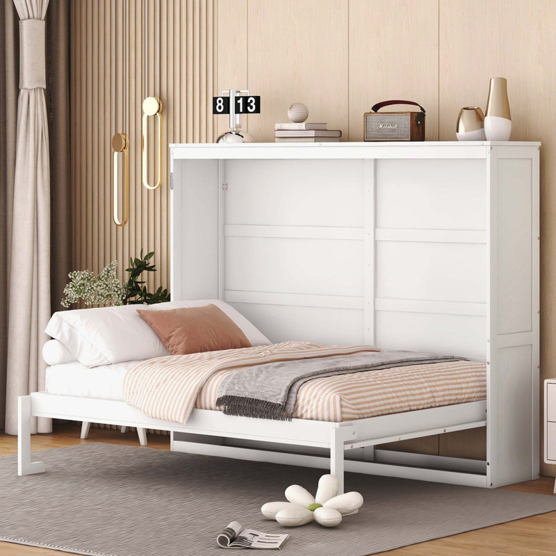Foldable Wall Murphy Bed, White
