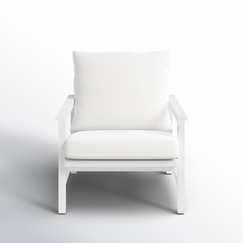 Upholstered Armchair, White