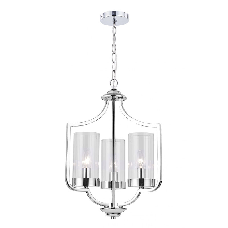 Herminia 3 - Light Polished Chrome Lantern Pendant