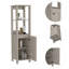 Armoire à linge pour salle de bain à 4 tablettes, gris clair / blanc-1637961623
