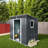 Outdoor Storage Shed, Weatherproof Tool Shed With Metal Foundation Frame, Corrosion-Resistant Steel, Inclined Roof For Rain Drainage