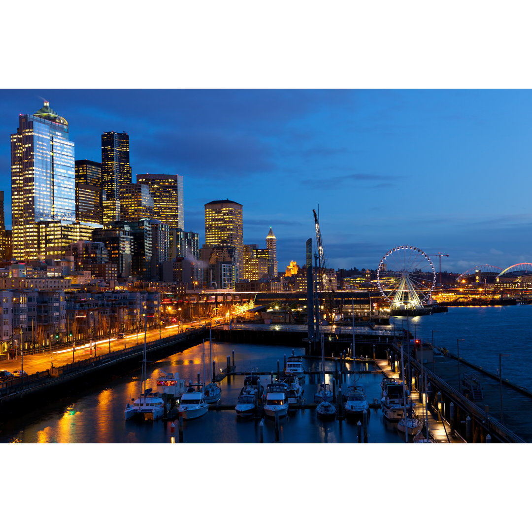 Seattle Waterfront von Dibrova - Kunstdrucke auf Leinwand