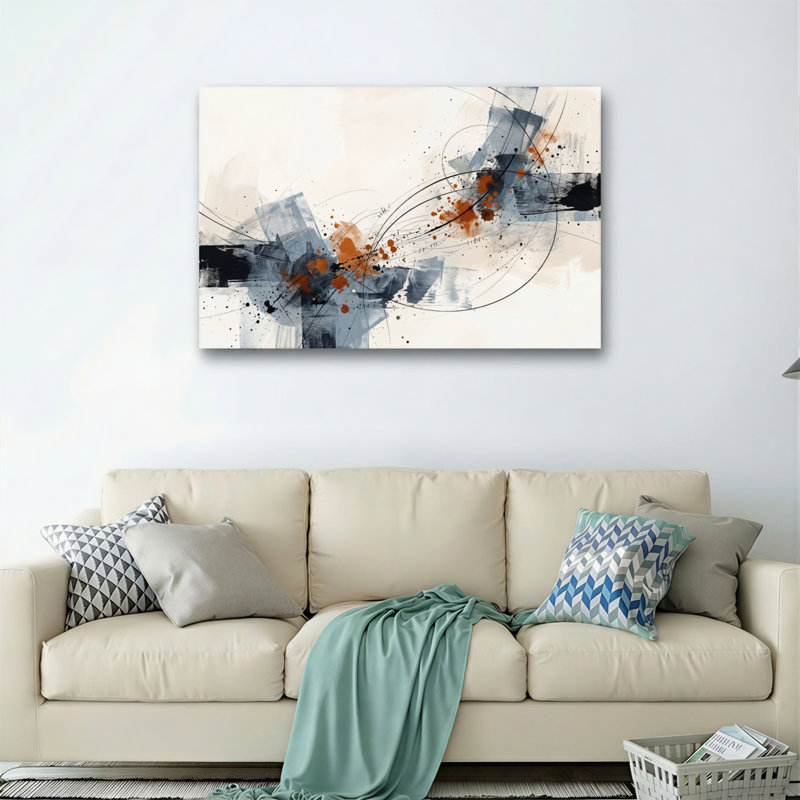 Ensemble d'une toile abstraite, 28"H x 40"W, Wrapped Canvas
