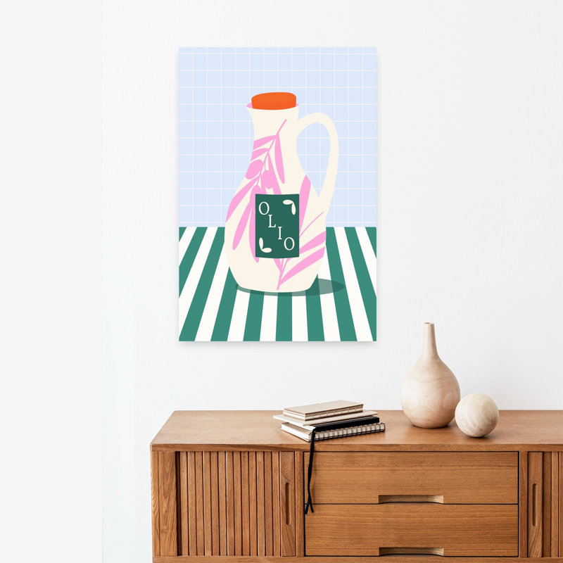 Art mural moderne Olio Olive Pitcher, H 24 po x l 16 po