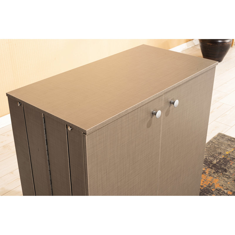 Porte-chaussures à 3 niveaux - bois brun, 27,47 po Profondeur, 36,62 de largeur, 12,83 de hauteur, 3 tablettes de profondeur x de largeur