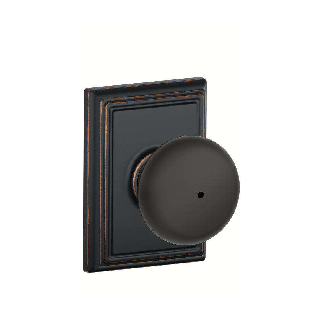 Plymouth Bed and Bath Lock Knob with Addison Trim Schlage 