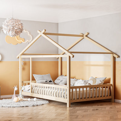 Lit à baldaquin en bois massif pour enfants Andry