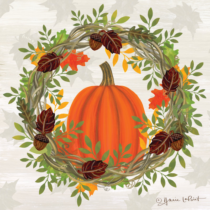 " Pumpkin Wreath " by Annie LaPoint, 12" H x 12" W