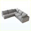 Canapé 99 po x 103 po en velours côtelé gris, siège modulaire à assise profonde et coussins amovibles, aucun assemblage requis-2045754935