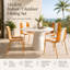 Paquet de 4 chaises de salle à manger à rayures VESano, chaises d'extérieur en plastique PP avec pieds en métal robustes, chaises d'appoint à blocs de couleurs pour la salle à manger, la cuisine, le balcon, le patio et le café-516432130