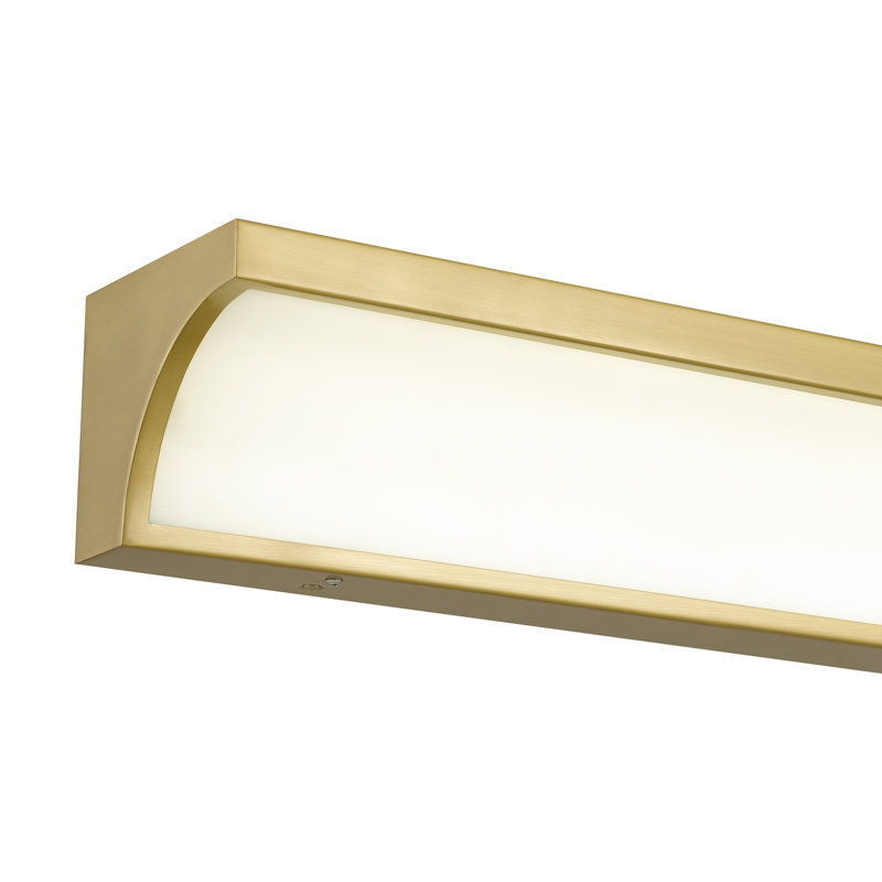 Antique Brass 24-Inches Bathroom Vanity Bar, Integrated Led, 330 Lumens 12W, 3 Colour Temperature Choices  3000K/4000K/5000K , Dimmable, Silk Screen Glass Diffuser, Simple Installation For Indoor Use,