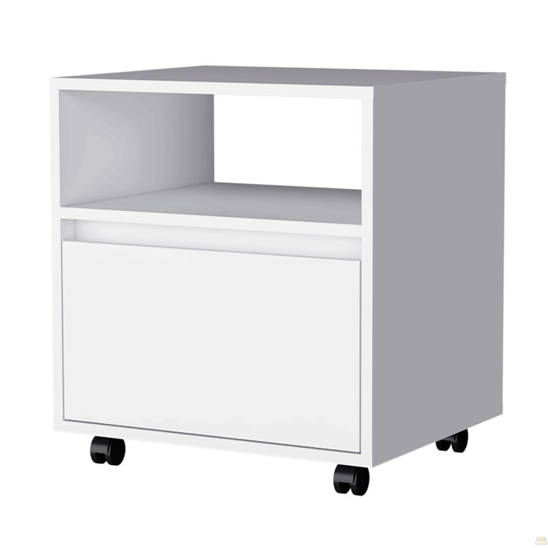 Table de chevet 1 tiroir, Blanc