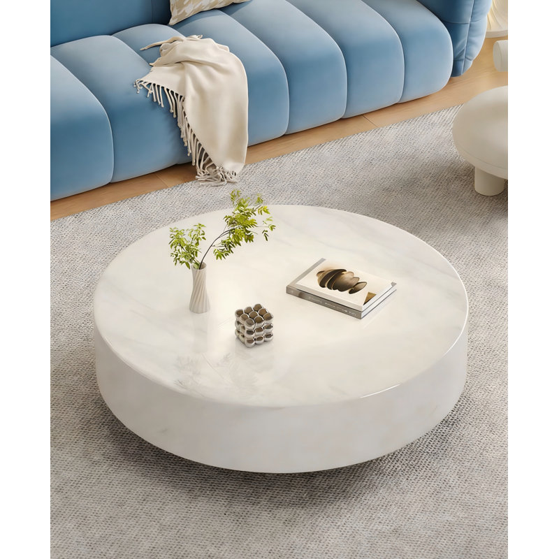 Table basse ronde pour le salon Minimalis, H 13,77 po x L 35,43 po x l 35,43 po
