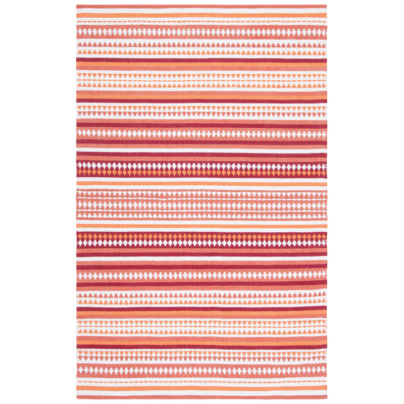 Tapis rayé en coton Adamsen, Rectangulaire 3 pi x 5 pi