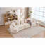 Canapé incurvé, canapé modulaire à compression de 110 po, blanc haute densité, canapé-lit pour salon, salon, appartement, chenille-796352983
