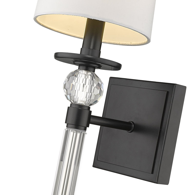 Ophia Steel Armed Sconce, Matte Black