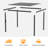 Waterproof Outdoor Pergola with LED Strip Lights, Rust-Proof Metal Pergola with Adjustable Roof for All-Weather Shade-123029395-123029400