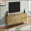 Meuble télé, console de 72 po, meuble multimédia, tiroirs de rangement, armoire de rangement, stratifié noyer, style Mid-Century