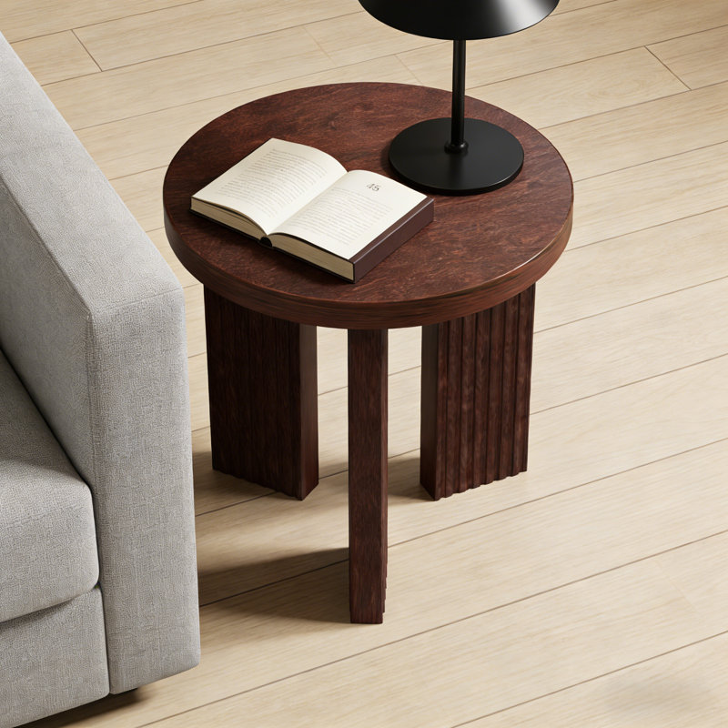 Table de bout ronde Mid-Century, Rouge