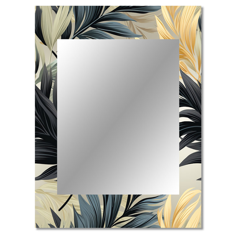 Amieva, miroir, motif tropical tropical - décor de miroir mural unique tropical, grand miroir tropical, impression d'art en métal