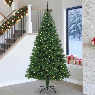 Artificial Christmas Tree with LEDs with Stand Green