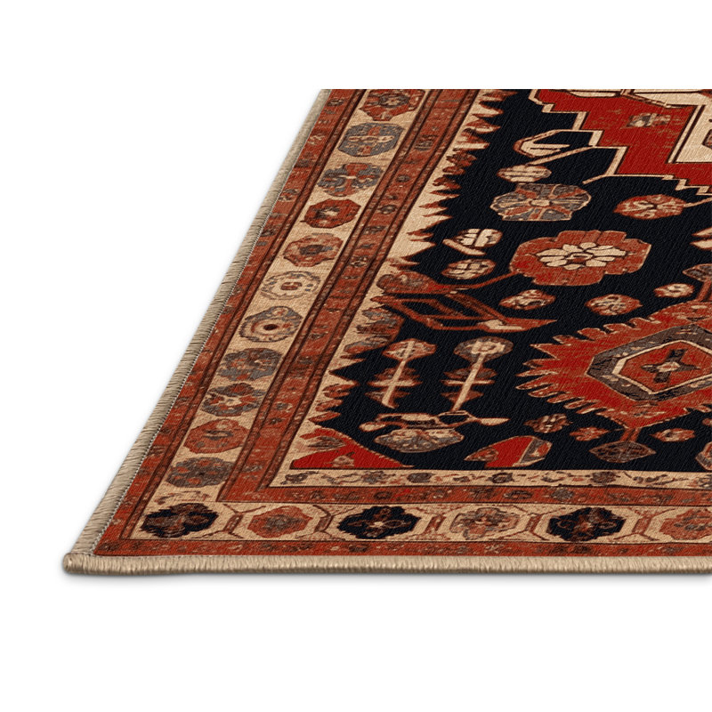 Tapis brun turc lavable à la machine, Carré 6 pi