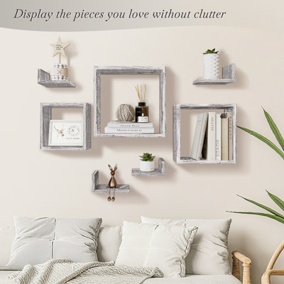  Wall-mounted Floating Wooden Shelves