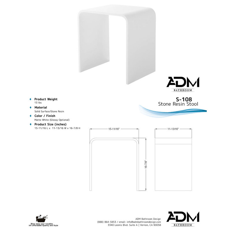 S-108 (16 x 12), Mat / blanc