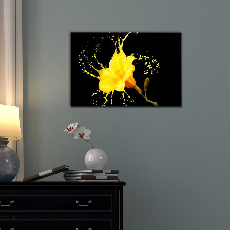 Grandes fleurs, aquarelle, hibiscus jaune, pétales de fleurs, H 12 po x l 18 po