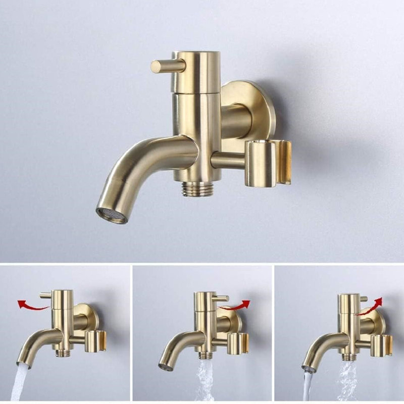 Bidet Douche Set For Bathroom Toilet,Single Hole,Gold