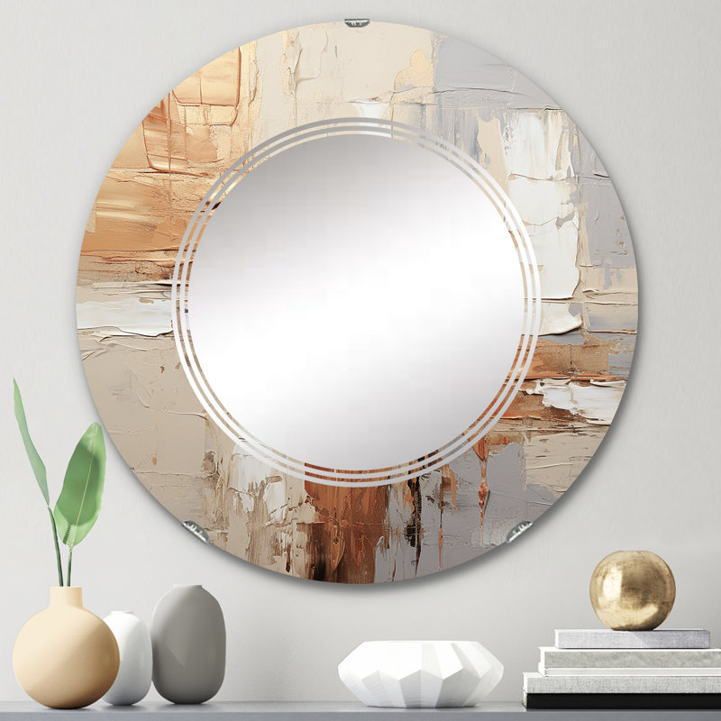 Dalfon - Miroir mural moderne rond, 24 po x 24 po