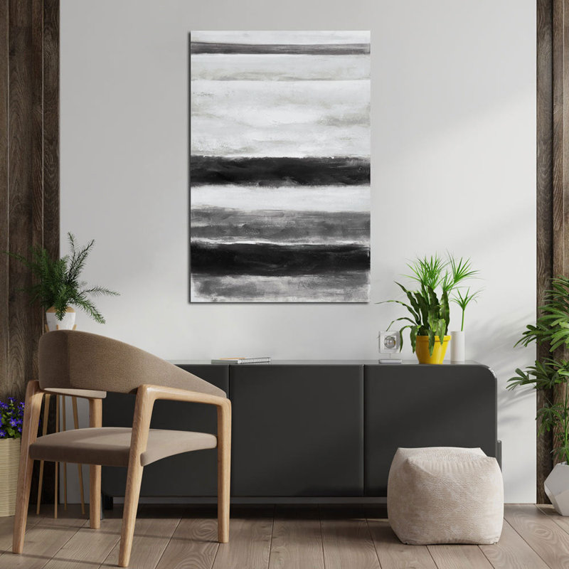 Large Black and White Abstract Canvas Wall Art
