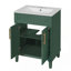 Meuble-lavabo élégant avec lavabo en céramique intégré et grand espace de rangement-2092813286