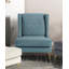 Fauteuil à oreilles moderne et luxueux en chenille bleue avec rembourrage à oreilles 1pc