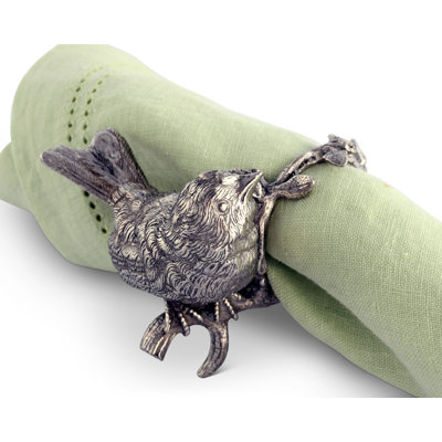 Song Bird Pewter Napkin Ring