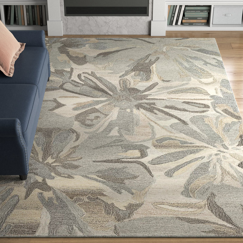 Elsberry Hand-Tufted Wool Taupe Area Rug, Square 6'