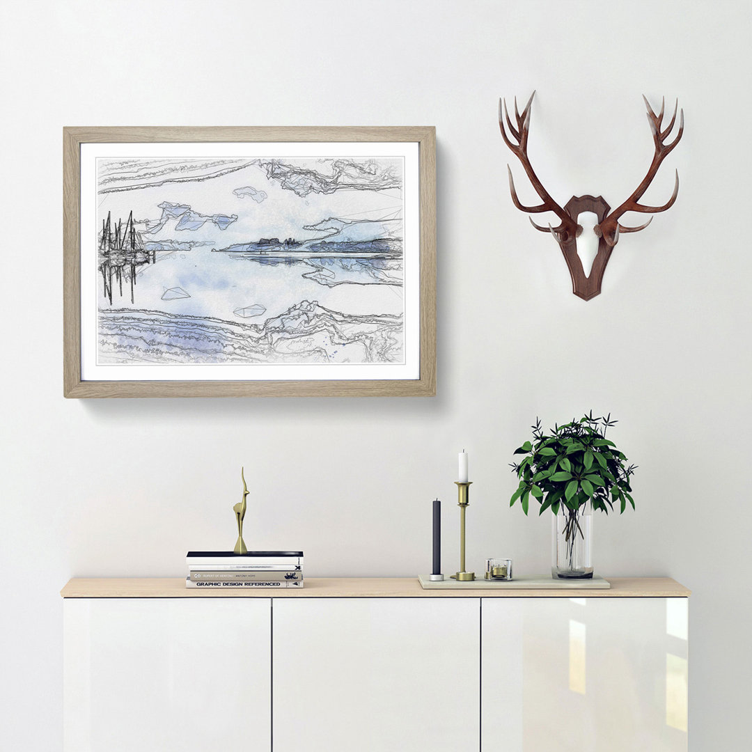 Boats Upon Lake Constance in Abstract - Picture Frame Graphic Art Print