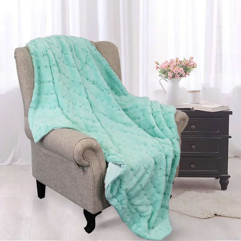 Jacquard Throw Blanket, Blue
