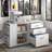 Ardeha 39" W 3-Tiers Wood Storage File Cabinet with 3 Drawers &3 Side Storage Shelve &Built-In Outlet-1125584190