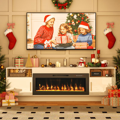 Electric Fireplace Tv Stand-70 Inch Tv Stand With 36" Electric Fireplace