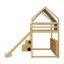 Charming Wooden Loft Bed With House-Shaped Frame And Tent-Style Canopy-60575942-60575937