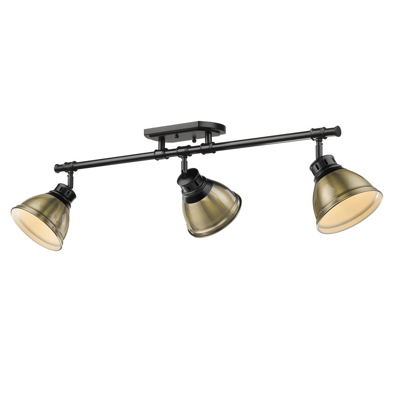 Bryannah 3-Light Semi-Flush - Track Light, Aged Brass, Matte Black