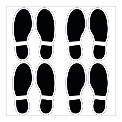 8 Piece Spy Agents Footprint Floor Decals Set